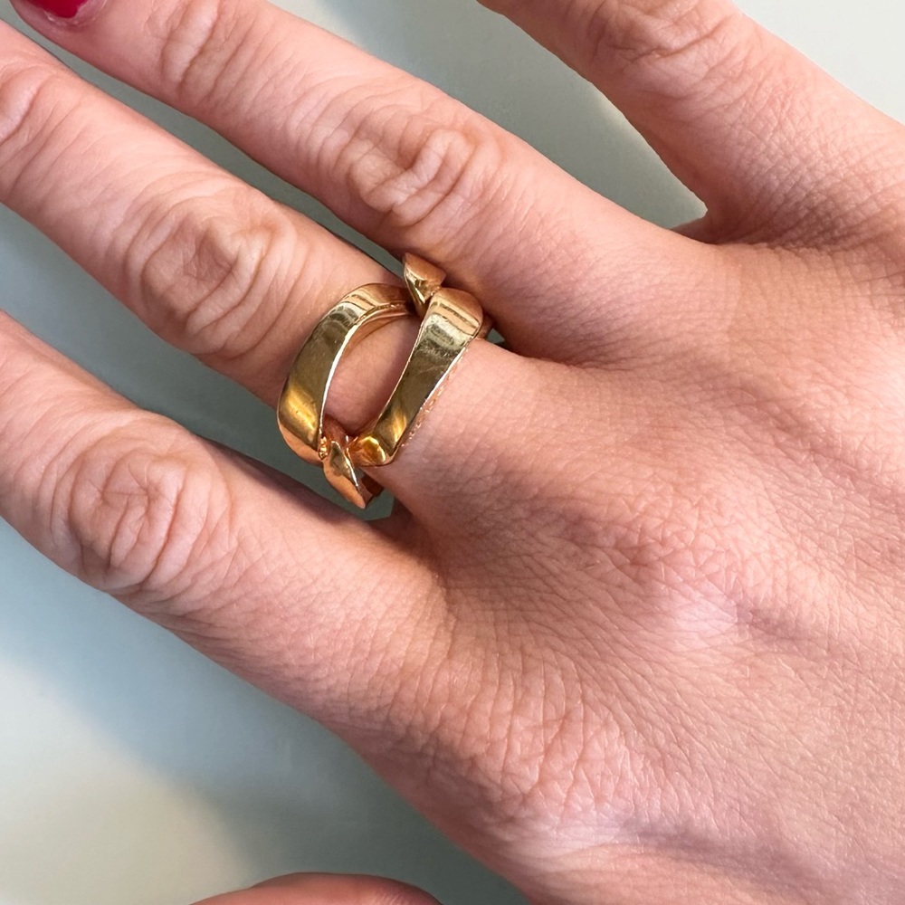 Rebecca Rose Goldtone Link Ring